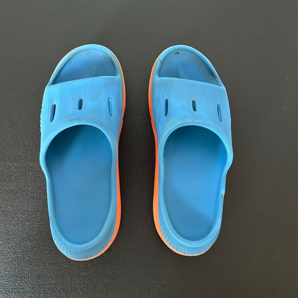 HOKA ONE ONE Ora Recovery Slide 2 Sandals Mens 7 W 8 Blue Orange Slip On Shoes - Picture 5 of 8